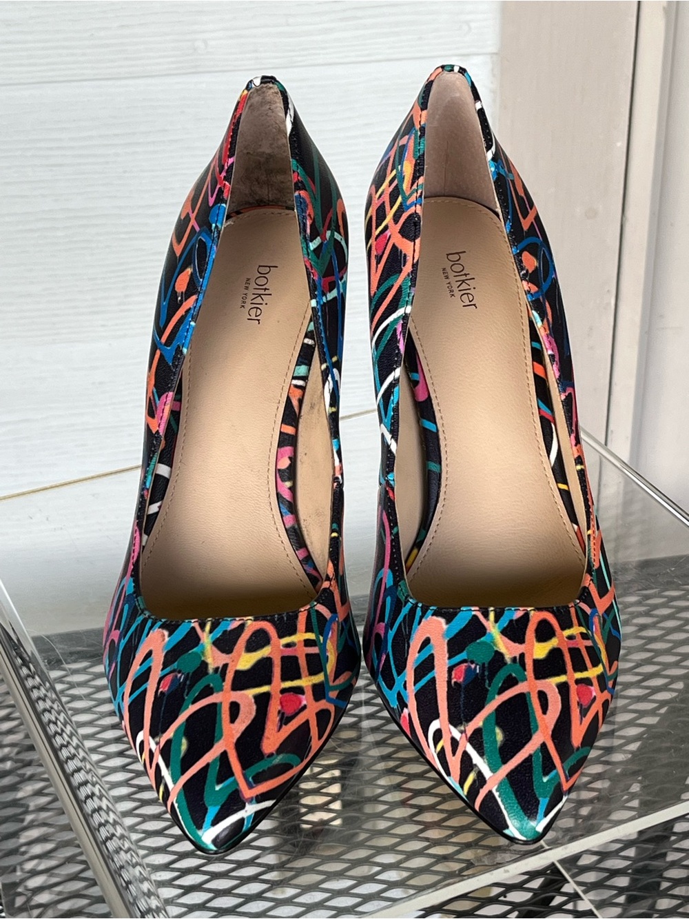 Botkier Multicolor Graffiti Pointed Toe Stiletto Pumps